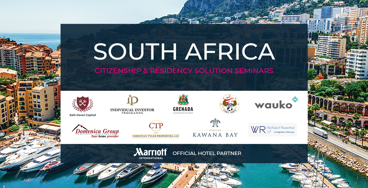 Vĩ độ để trình bày các hội thảo về Đầu tư Nhập tịch & Cư trú tại Nam Phi