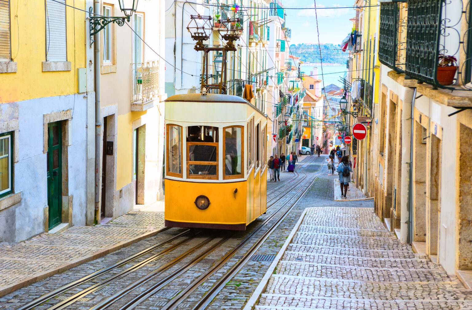A,View,Of,The,Incline,And,Bica,Tram,,Lisbon,,Portugal