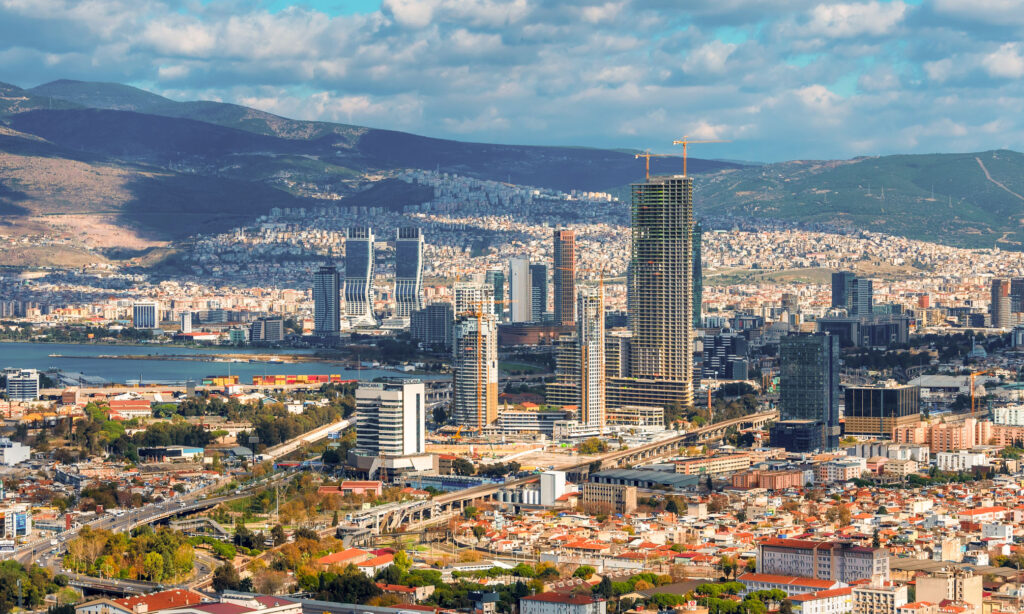 Panoramic view of Izmir from Kadifekale Castle.