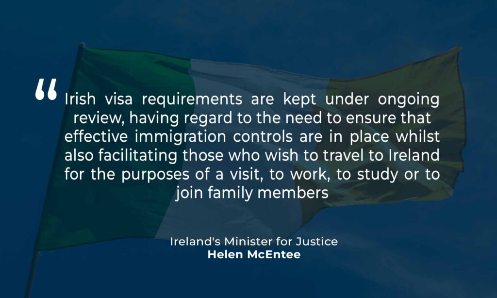 Ireland has reduced the number of Dominica visa-free countries.