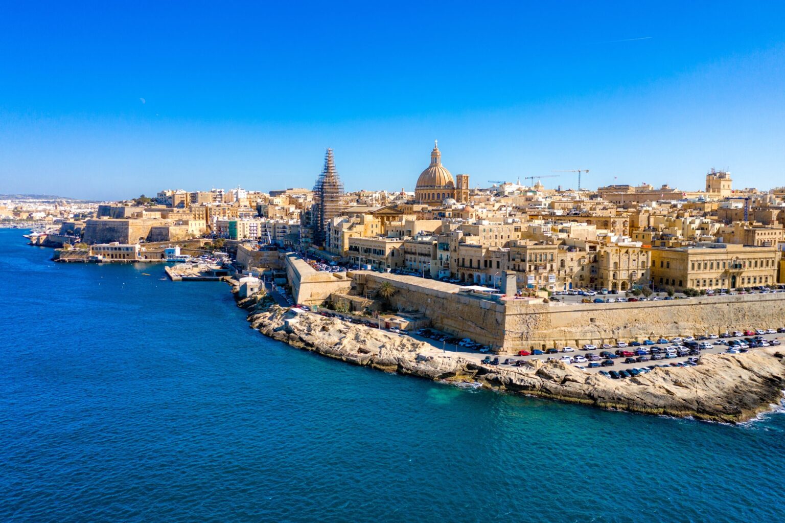 Panoramic,Aerial,View,Of,Valletta,,Sliema,,Birgu,In,Malta,Island.